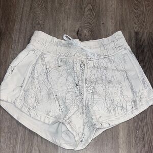 lululemon athletica White Crackle Pattern Shorts